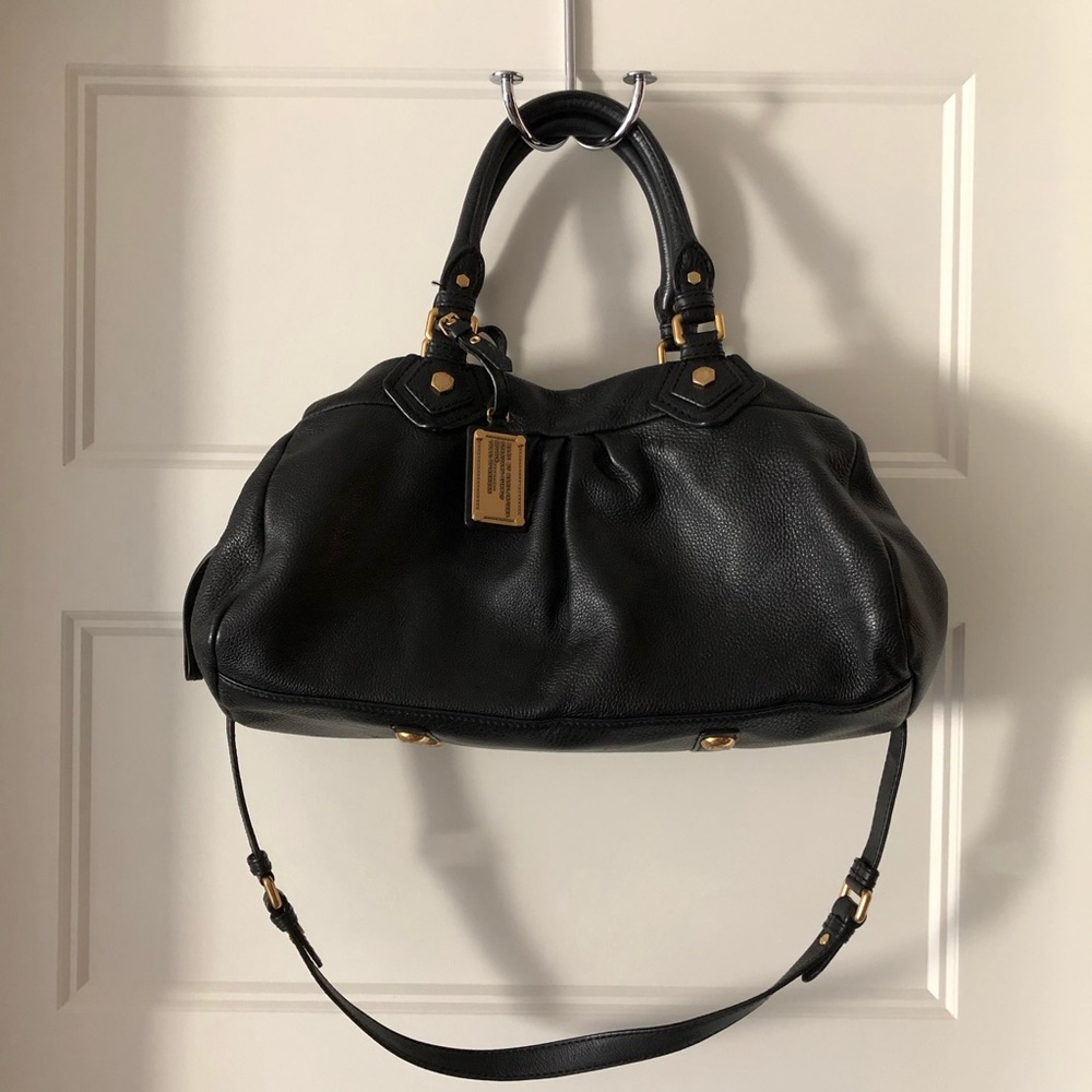 MARC JACOBS Black Leather Satchel Handbag